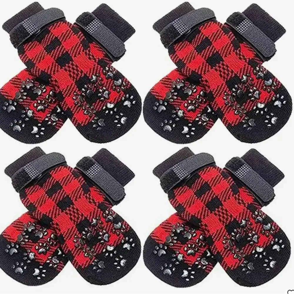 New 4 warm pet socks size medium
